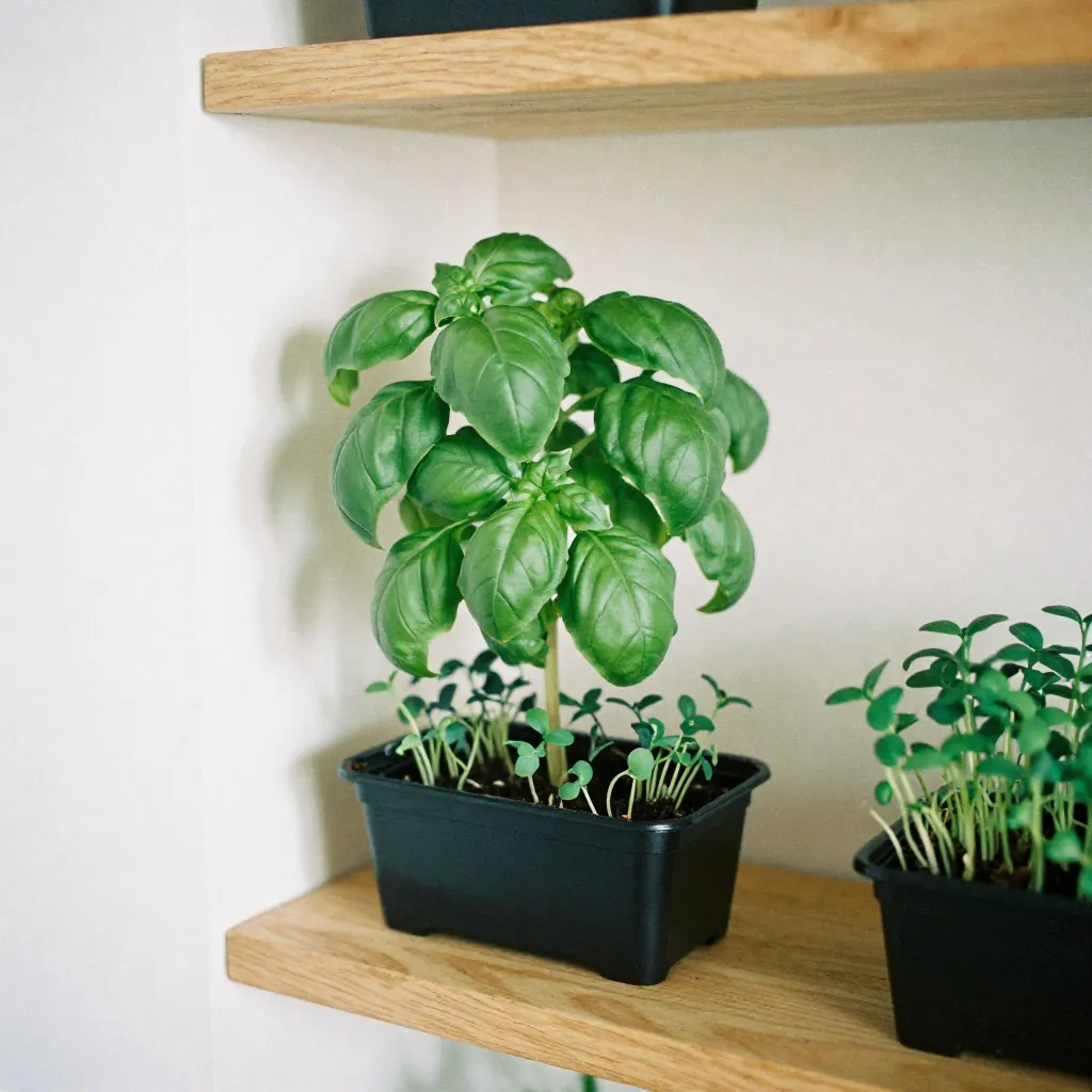 Moderne binnenruimte met groene planten